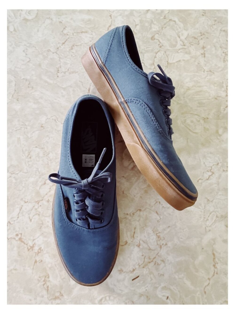 NWOB Vans Sz M7.5/W9 Authentic Shoe Low Lace Up in Dark Slate Gum Sole